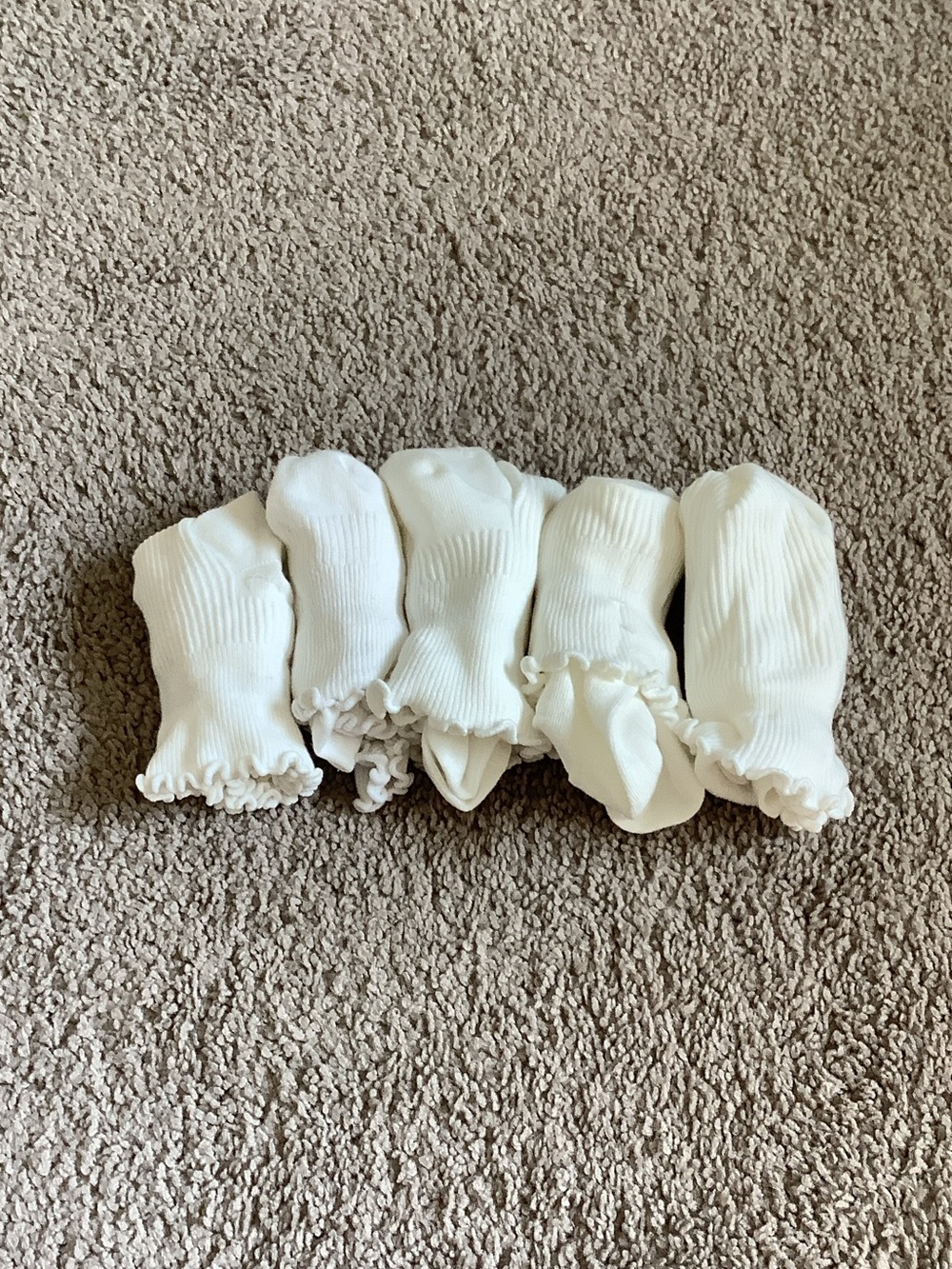 H&M White Baby Ruffle Socks Ankle - Pack of 5